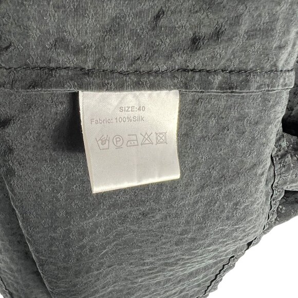 Baum und Pferdgarten 100% Silk Roll Tab Sleeve Mini Dress in Black Size 40 / 10 - Picture 8 of 12